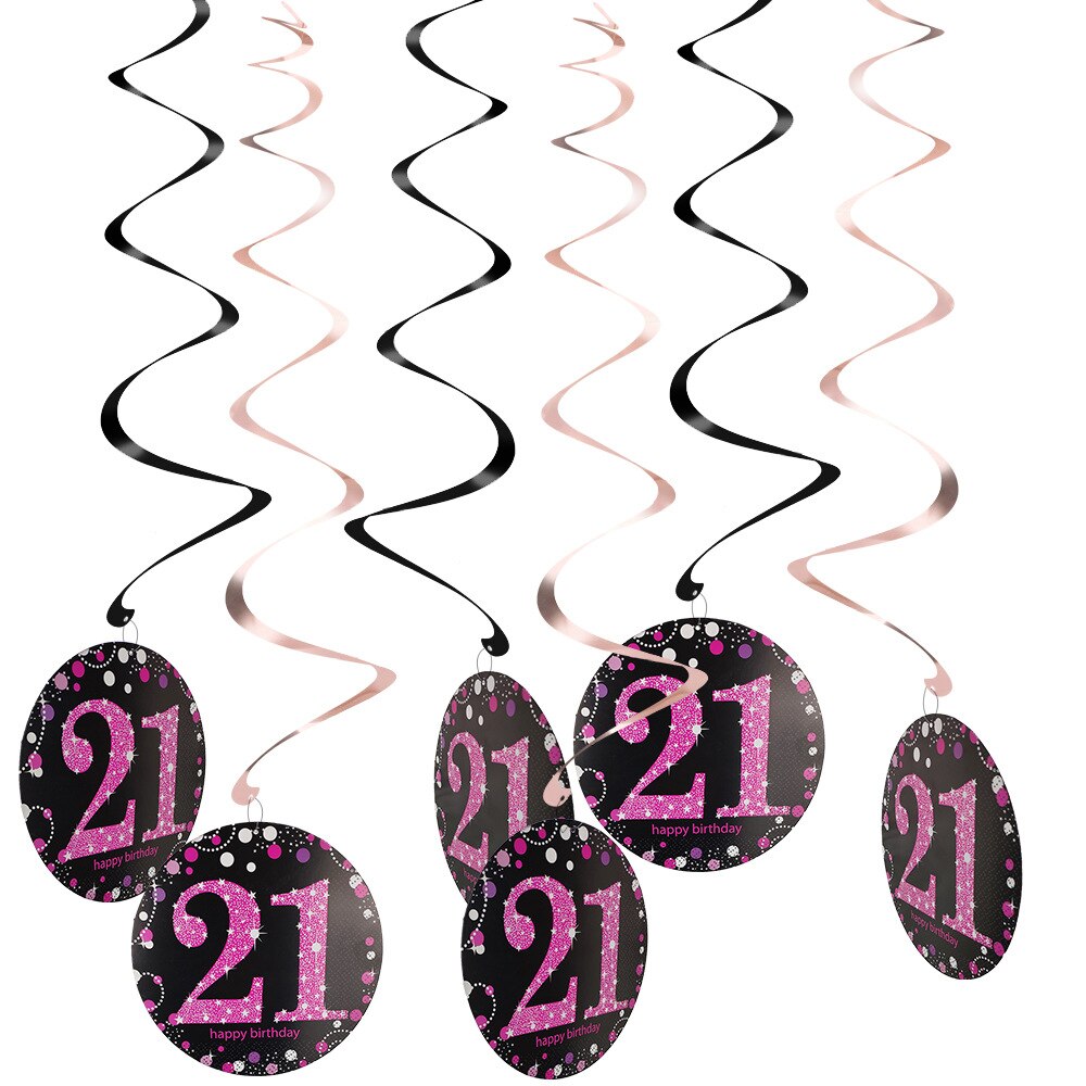 Zwillinge Party Glücklich Geburtstag Dekoration 18 21 30 40 50 60 70 Jahre Hängen Wirbelt Spirale Ornament Erwachsene Jubiläum Party liefert