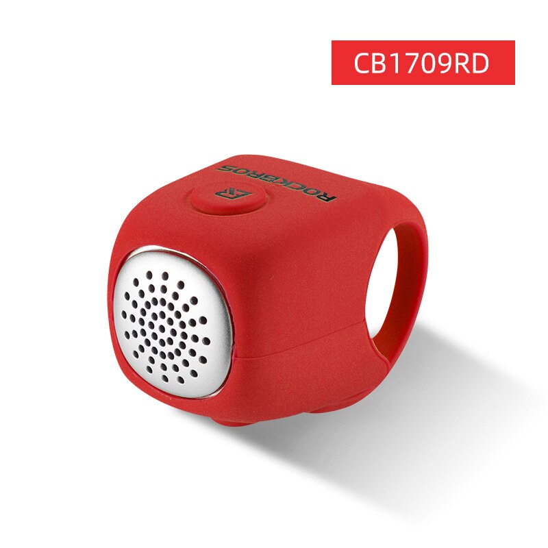 Timbre eléctrico ROCKBROS para bicicleta de montaña, accesorios para manillar, carcasa de Gel de sílice, 90dB: CB1709RD