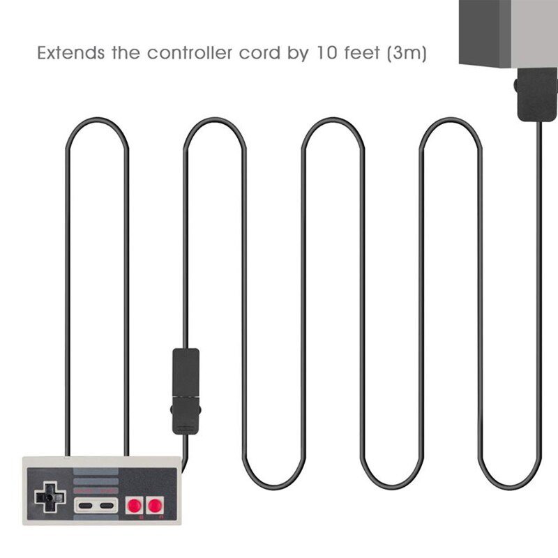 Cable extensor de Juego de 3M/10 pies, para Nintendo SNES , Mini controlador clásico para controlador NES para Wii