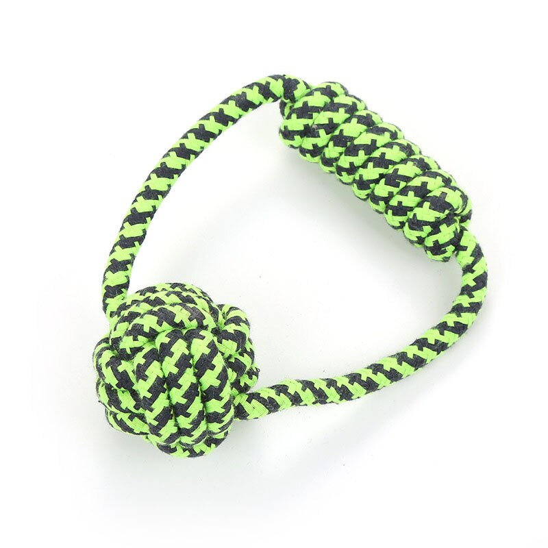 Pet Dogs Teeth Clean Puppy Cotton Chew Rope Knot Pet Supplies Durable Braided Bone Rope Safe Teeth Cleaning Pet Chew Toy: C