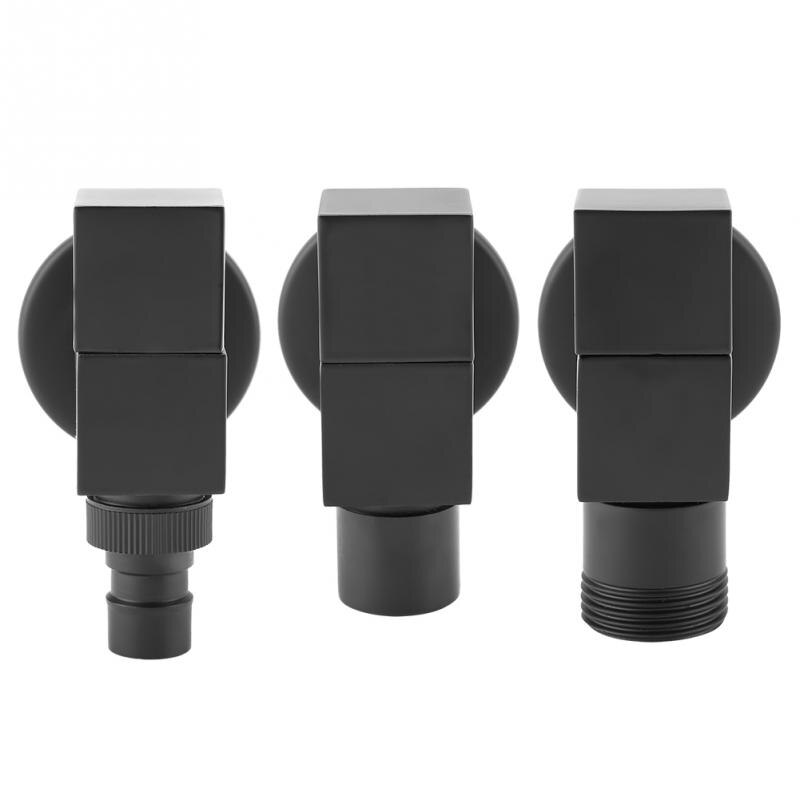 Brass Square Washing Machine Faucet Wall Mount Laundry Cold Water Tap Black