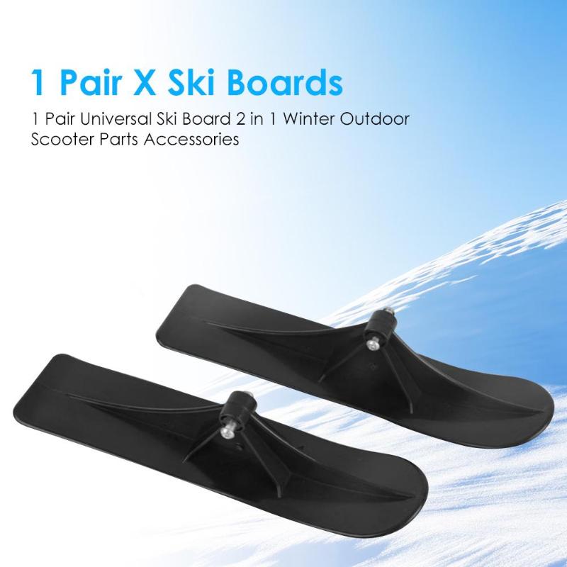 Ski Boards Effen Kleur multifunctionele 1 Paar PE Plastic Ski Board 2 in 1 Winter Outdoor sport Scooter Onderdelen Zwart