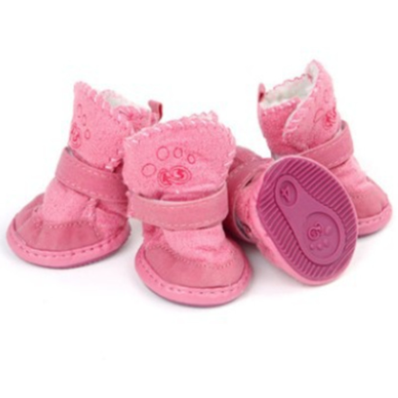 Chaussures pour animaux de compagnie, 4 pièces, épaisses et chaudes, bottes en Carton de neige et de pluie, baskets pour chiots, accessoires pour chiens
