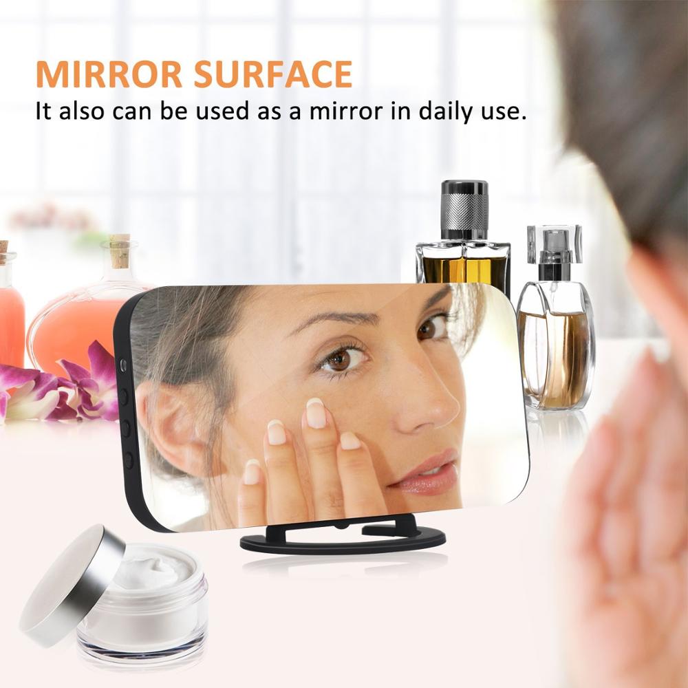 LED Alarm Clock With Dual USB Charging Port For Mobile Phone Charging Mirror Clock Snooze Function Automatic Dimming