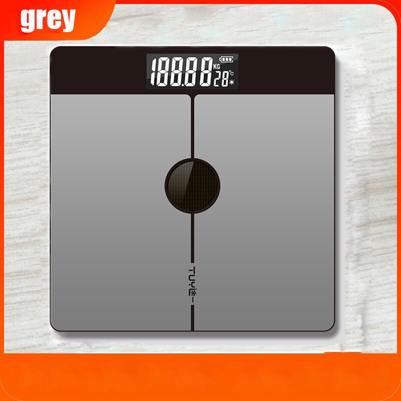 Light energy Solar charging Smart Weighing Scale CE Certification Digital Function Screen Intelligent gravity sensor scale: Gray