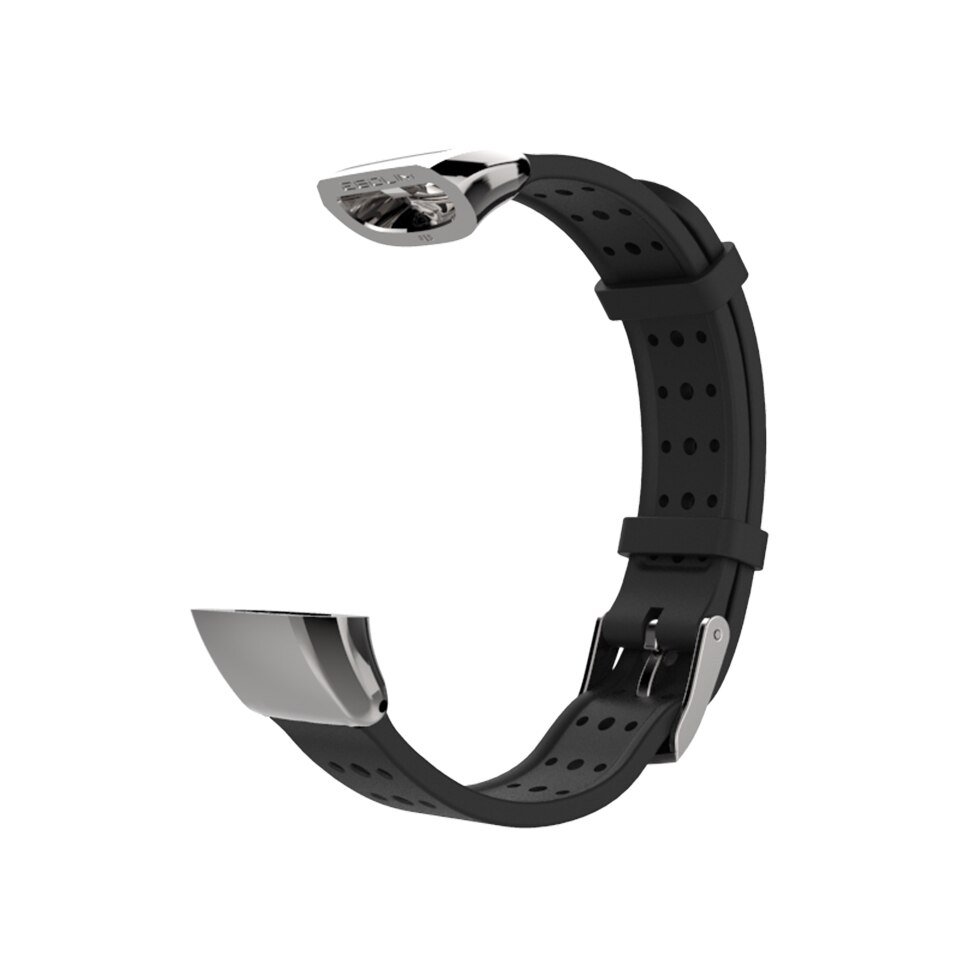 Mijobs TPU Silikon Gurt für Huawei Honor Band 3 Smartwatch Zubehör Armbinde Ersetzen Gurt für Honor Band 3 Gurt Armbinde: silber- schwarz