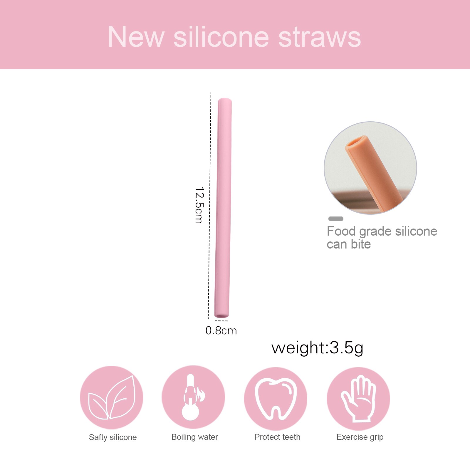 10 Colors Silicone Reusable Straws Solid Color Flexible Folding Straight Straws Children Practice Drinking Tool Foood Grade