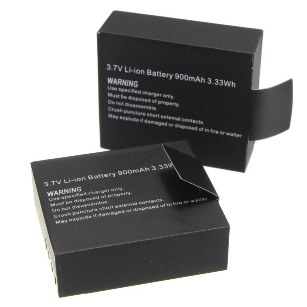 900 mah li-ion kamera batterioplader til sjcam batteri sport action kameraer  sj4000 sj5000 sj6000 udskiftning + dobbelt oplader: 2 batterier
