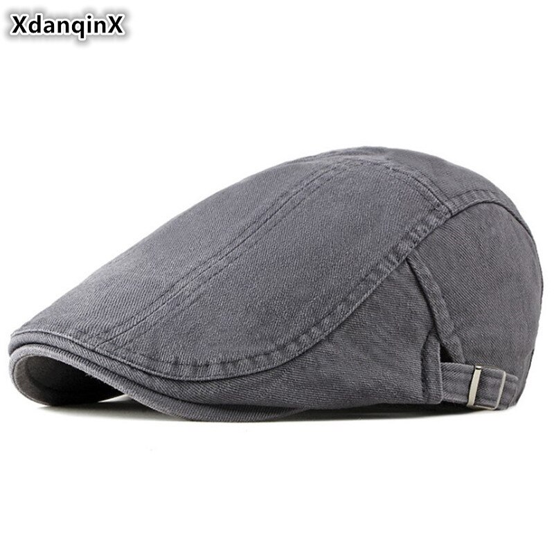 XdanqinX 100% Katoen mannen Hoed Wasbare Eenvoudige Baret Snapback Cap Britse Mode Caps Maat Verstelbaar Mannelijke Bone Sport Cap