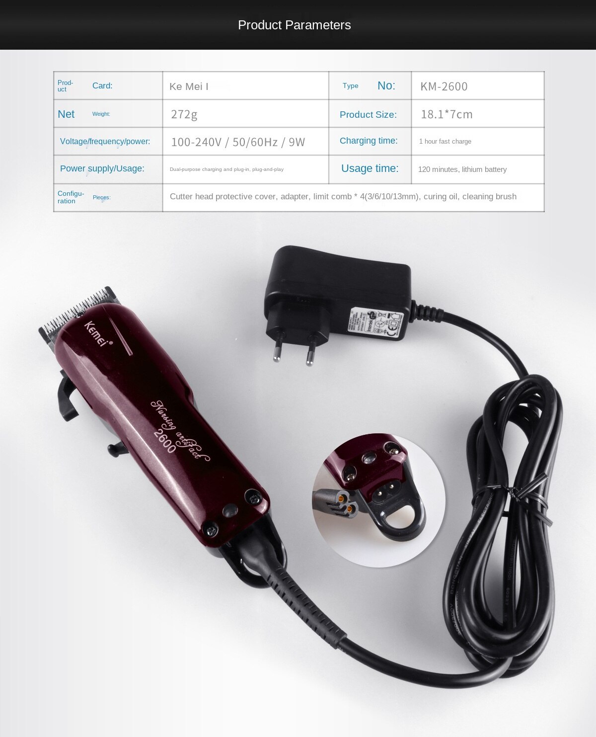 Hair Clipper Complete Hair Cutting Kit Rechargeable Electric Precision Trimmer Kit Barber Hair Trimmer