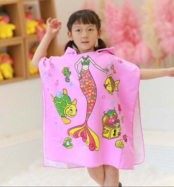Baby Mit Kapuze Schlecht Handtuch Poncho freundlicher freundlicher Bademantel Handtücher Schlecht Kleid Schnell Trocken Saugfähigen Mikrofaser Reise Sport Strand Handtuch