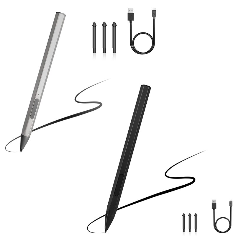 Magnetic Stylus Pen for Surface, 4096 Levels Pressure, Tilt &amp; Palm Rejection Rechargeable for Surface Pro5 6 7 X Book Go