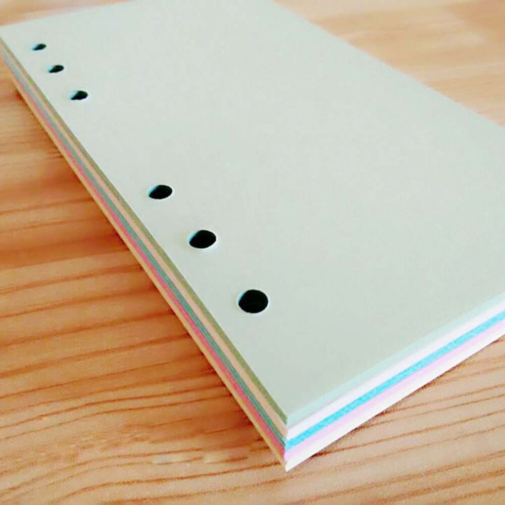 Kleurrijke A5/A6 Losse Blad Notebook Binnenpagina 'S 6 Gaten Blank Lijn Planner Notepad Bindmiddel Innerlijke Kern Papier