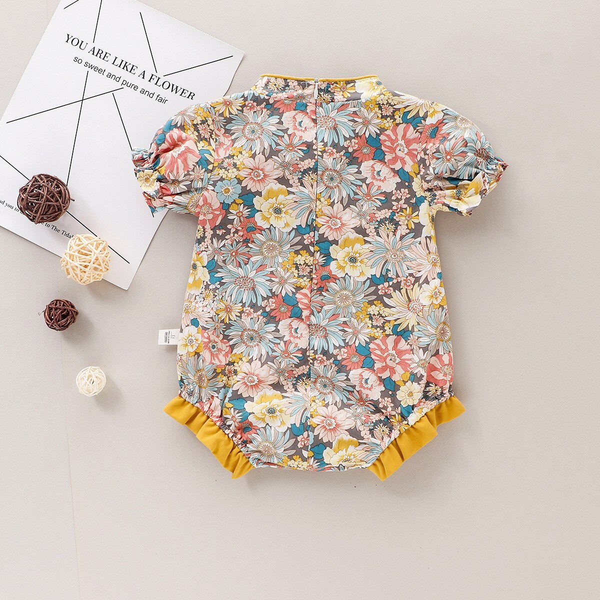 Baby Jumpsuit Zomer Baby Meisje Jongen Katoen Bodysuit Korte Mouwen Kleding Bloemen Zachte Set Chinese Stijl Romper Kinderen Kleding