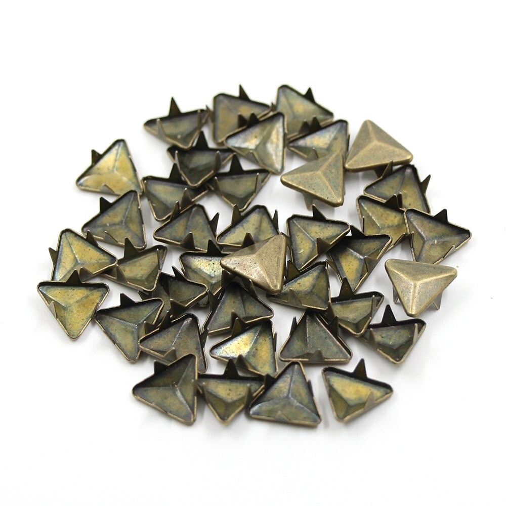 100Pcs Metal Rivets Bronze Three Claws Spikes For Punk Leather Spikes Studs Nailheads Rivets For Shoes Clothes Bag Belt
