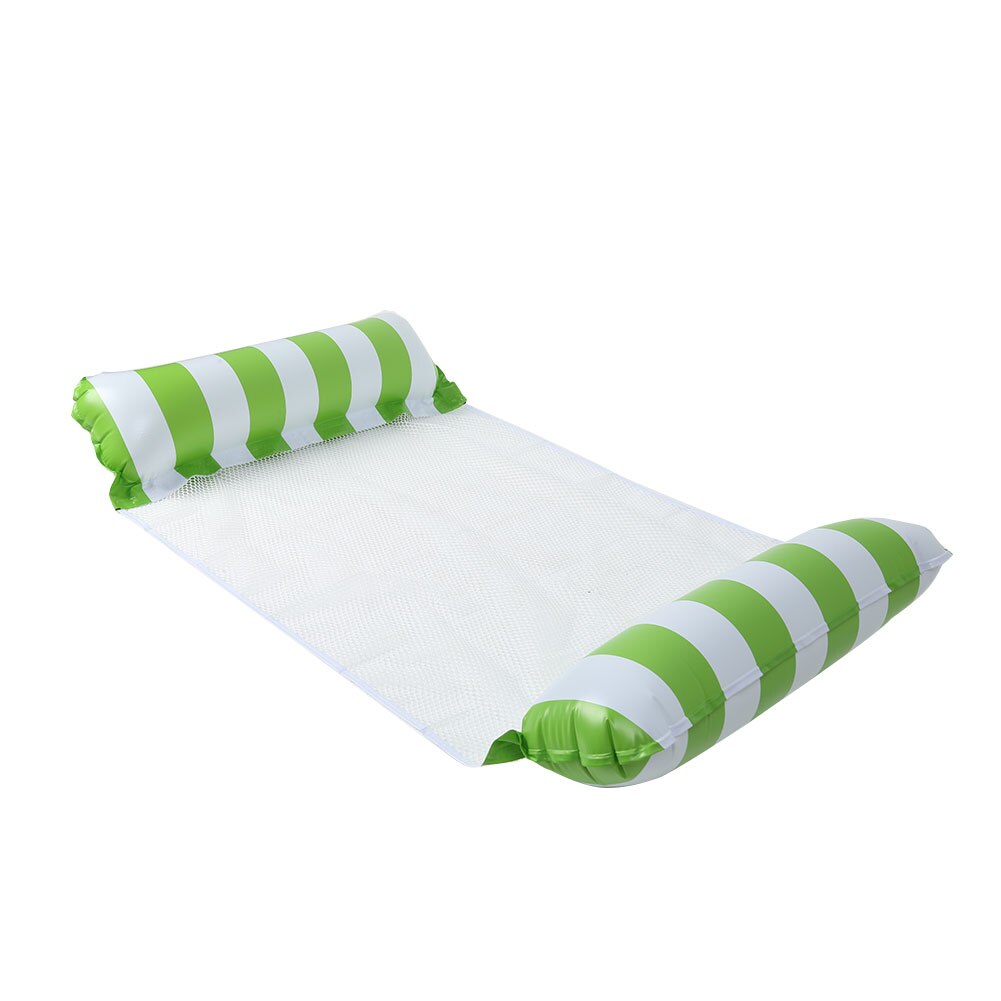 Hamaca de agua para piscina, colchón de aire, tumbona flotante, cojín para dormir, colchón de aire inflable plegable, silla de cama: A Green