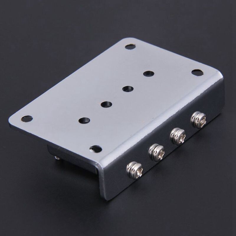 Cigar Box Guitar Parts: 4-string Chrome Hard-tail Adjustable Bridge