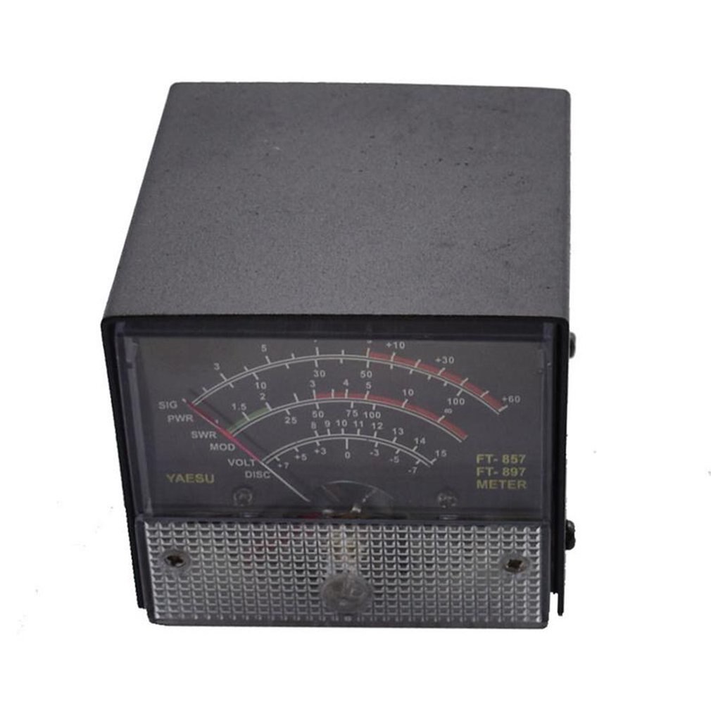 External S Meter SWR Power Meter For FT-857 FT-897 Practical Receive Emission Display Metal Case Cover SWR Meter: Black