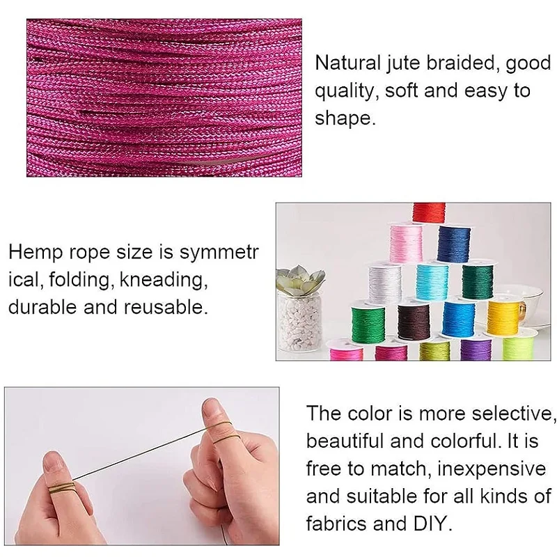 Corda in nylon per braccialetti, cordoncino per annodare cinese, filo per perline in nylon per braccialetti intrecciati, collane con perline e macramè