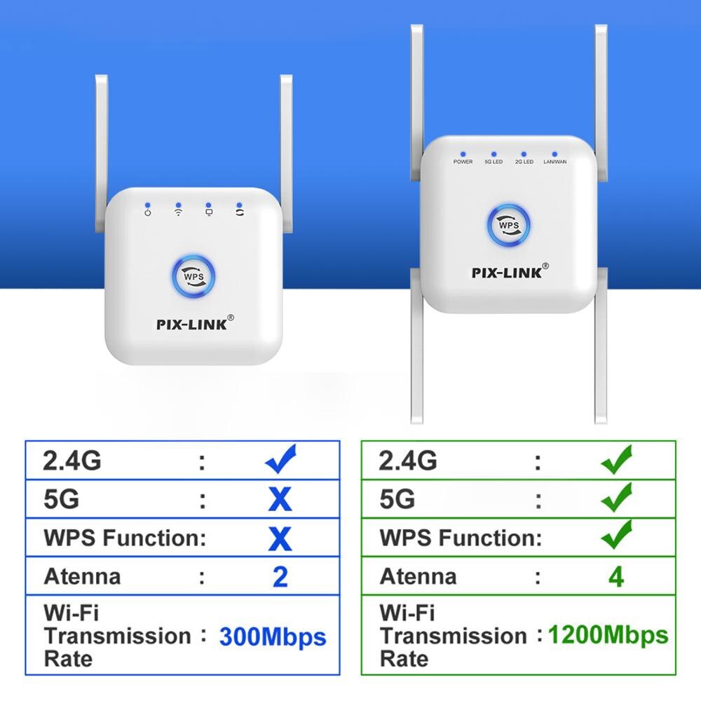Wzmacniacz sygnału WiFi 5G wzmacniacz 5Ghz WiFi daleki zasięg Extender 1200 mb/s bezprzewodowy wzmacniacz Wi-Fi domowy wzmacniacz sygnału Wi-Fi