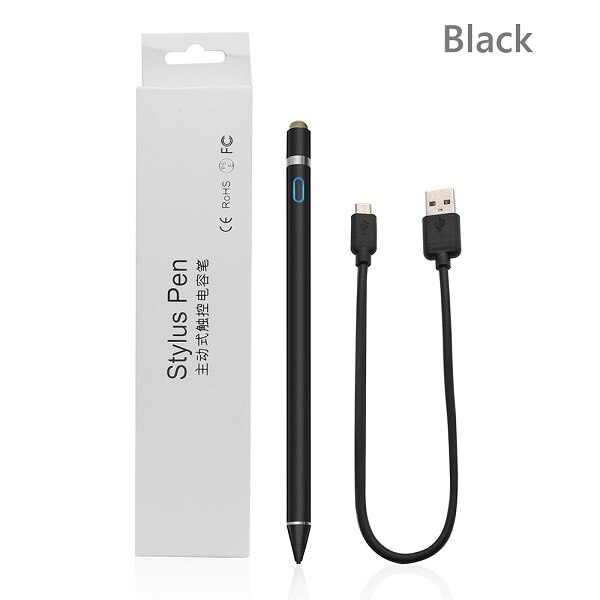 Attivo Dello Stilo di Tocco Della Penna per iPad 9.7 10.5 pro 11 12.9 per Samsung Huawei tavoletta Superficie per iPad 10.2 mini 5 aria 3 matita mela: nero