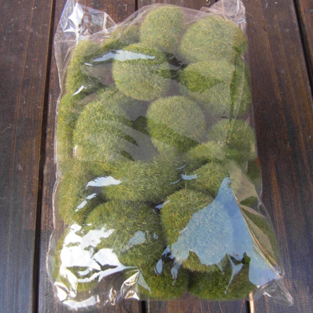 30pcs Artificial Moss Stones Grass Green Plant Home Garden Decor Landscape And Atmospheric