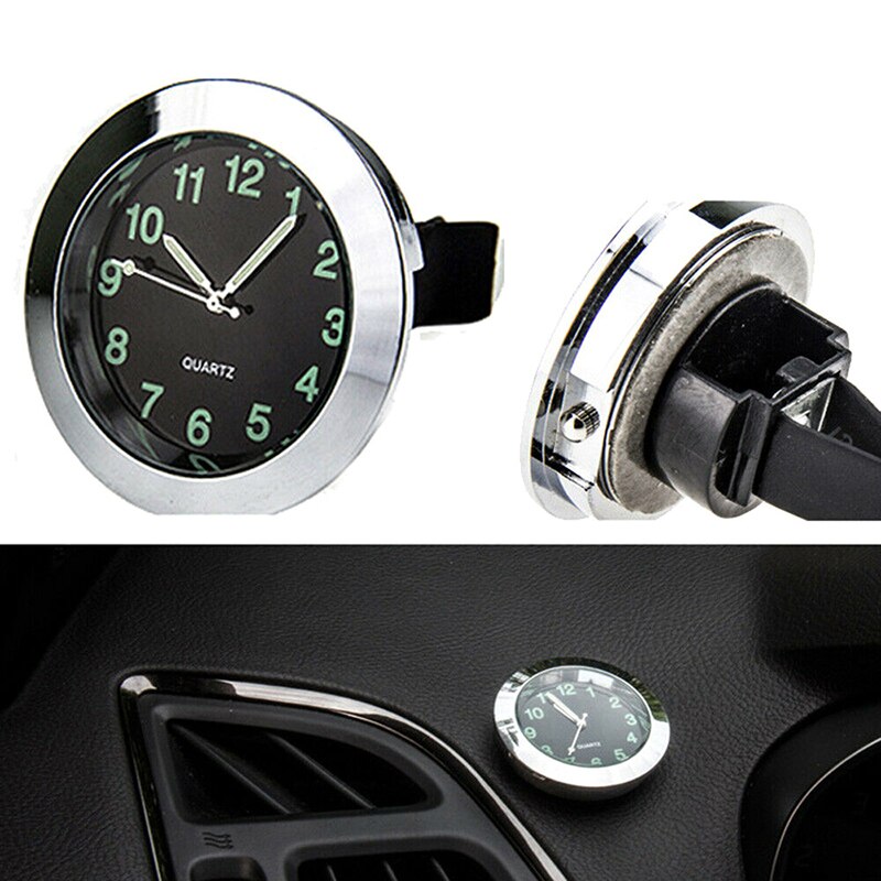 Reloj analógico de cuarzo para salpicadero de coche luminoso, minipanel de ventilación de aire con temporizador