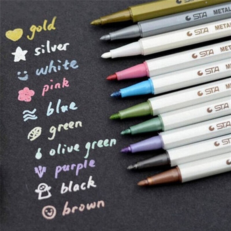 10 subrayadores coreanos Kawaii, 10 colores, rotuladores de colores, material de oficina, suministros escolares, canetas,
