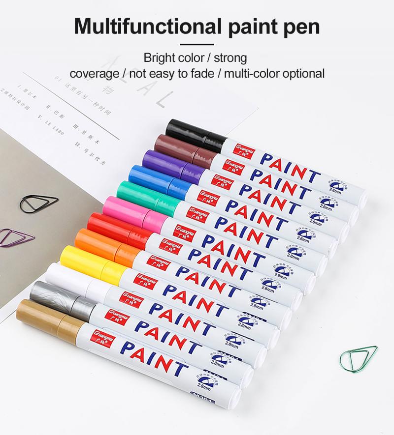 Peinture marqueur stylo étanche voiture pneu pneu bande de roulement métal Permanent peinture marqueur bricolage Art marqueur stylo voiture polonais voiture détaillant TSLM1