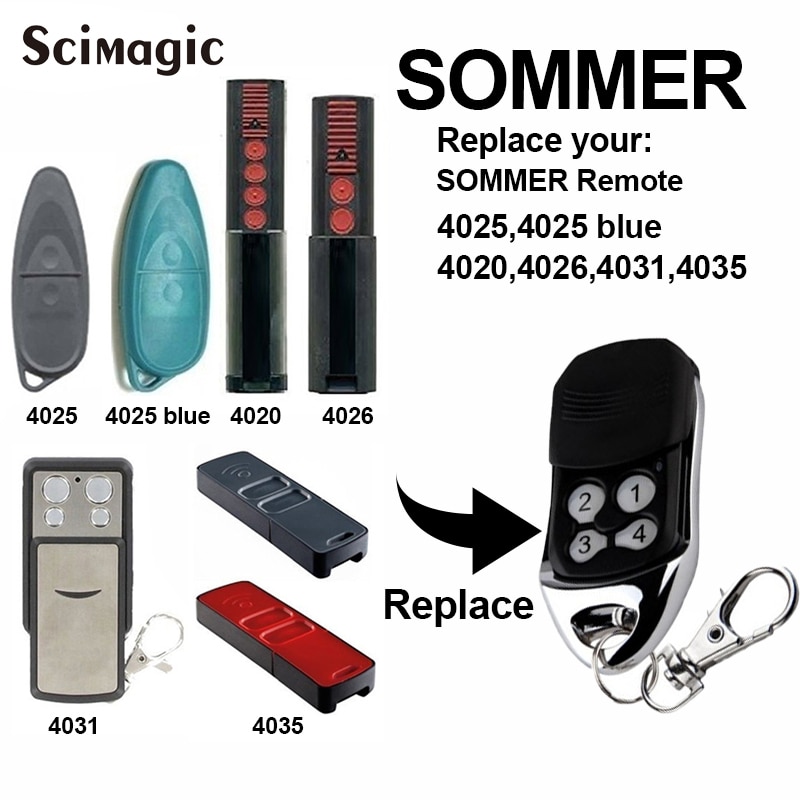 4 button slide cover gate remote control clone SOMMER model 4025/4025blue/4020/4026/4031/4035 garage door remote control