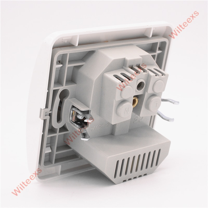 WILTEEXS Dual USB Port 5V 2A Electric Wall Charger Adapter EU Plug Socket Switch Power Dock Station Charging Outlet Panel WHITE