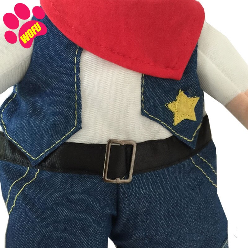 WOFUWOFU Westworld Funny Cowboy Jacket Suit - Super Cute Costumes for Small Dogs &amp; Cats