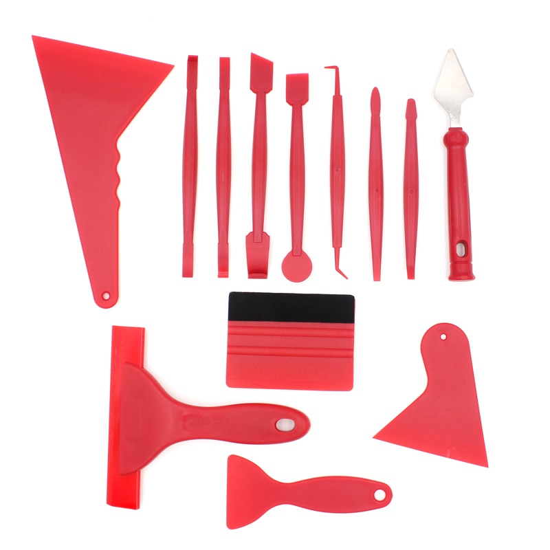13Pcs Auto Sticker Vinyl Wrap Film Zuigmond Schraper Gereedschap Auto Stickers Installatie Kit Cutter Mes Auto Styling Auto Accessoires