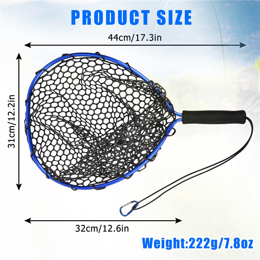 Telescoping Landing Net 44/79/91CM Retractable Long Fishing Hand Net Pole Portable Folding Rubber Landing nets for fishing Kayak