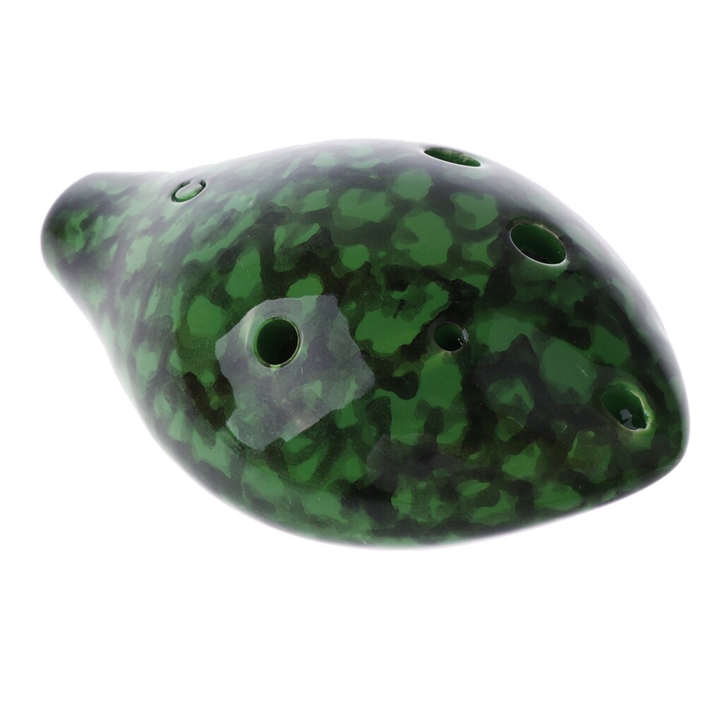 Ocarina – 6 trous en céramique, flûte à clé Alto C, Instrument de musique classique: Dark Green