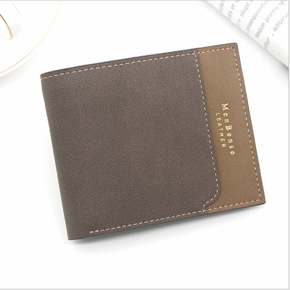 men's short wallet Splicing retro youth wallet ultra-thin men's cross-section wallet men's wallet price: Blue