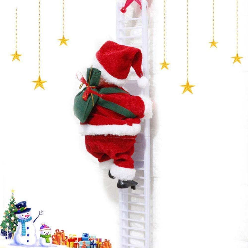 Christmas Santa Claus Electric Climb Ladder Hanging Christmas Decor Decoration Funny Kids Year Tree Party Ornamen F8C5