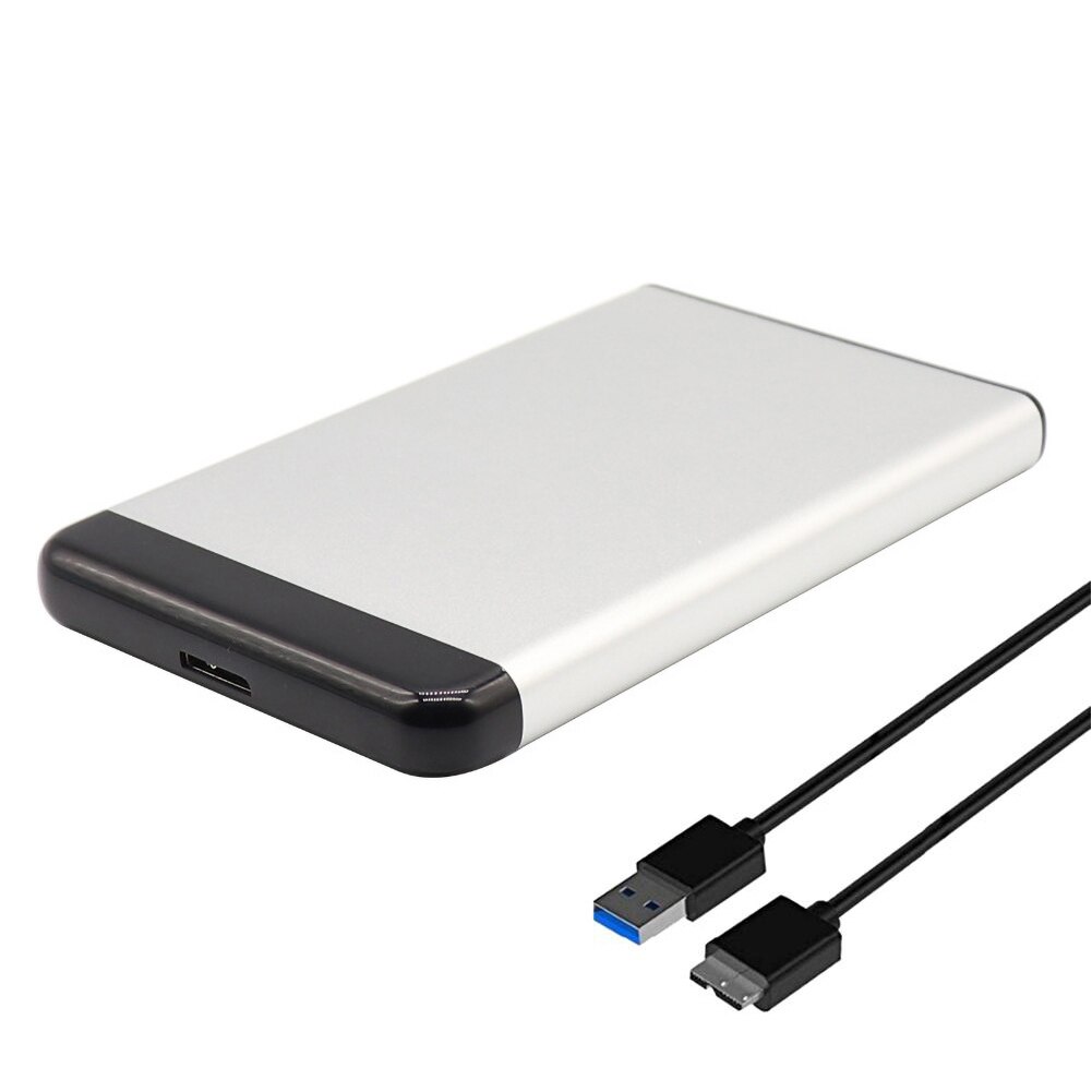 2.5" USB 3.0 SATA HDD Box HDD Hard Disk Drive External HDD Enclosure Case: Silver Gray