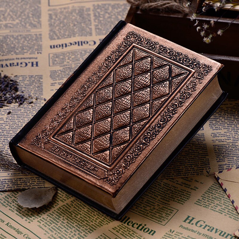 Europæisk vintage præg hardcover notesbog luksus læderbetræk sort guld dagbog journal bog kontor skole papirvarer leverancer: Bronze