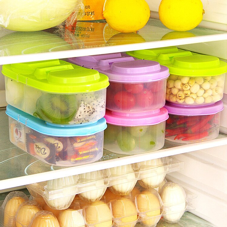 Boîte de rangement pour aliments céréales, cuisine, petits récipients en plastique avec couvercles, conteneur pour céréales, réfrigérateur organisateur de stockage AT31