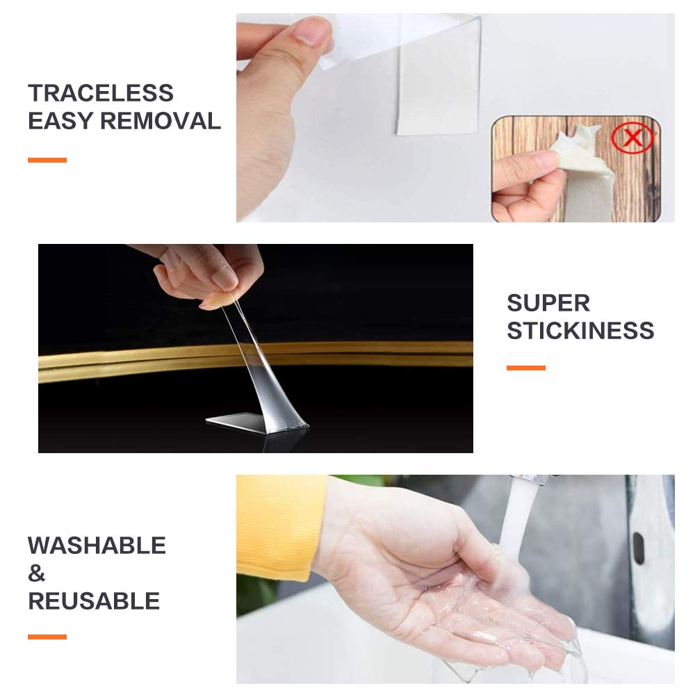 Cinta adhesiva Nano magic de doble cara, transparente, reutilizable, impermeable, gekkotape para el hogar