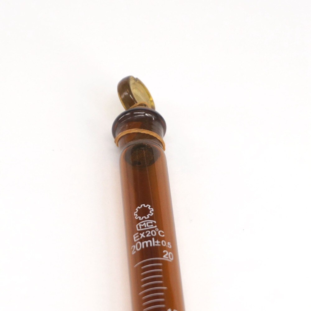 20ml Graduated Line Lab Brown Glass Test Tube Round Bottom with Stopper