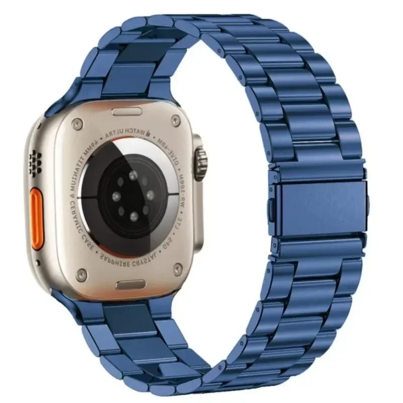Rustfri stålrem til apple watch-rem 44mm 45mm 38-42-40-41mm metalledarmbånd iwatch-serie 10 8 7 6 5 4 3 se ultra 49m: Antik sort / 22mm