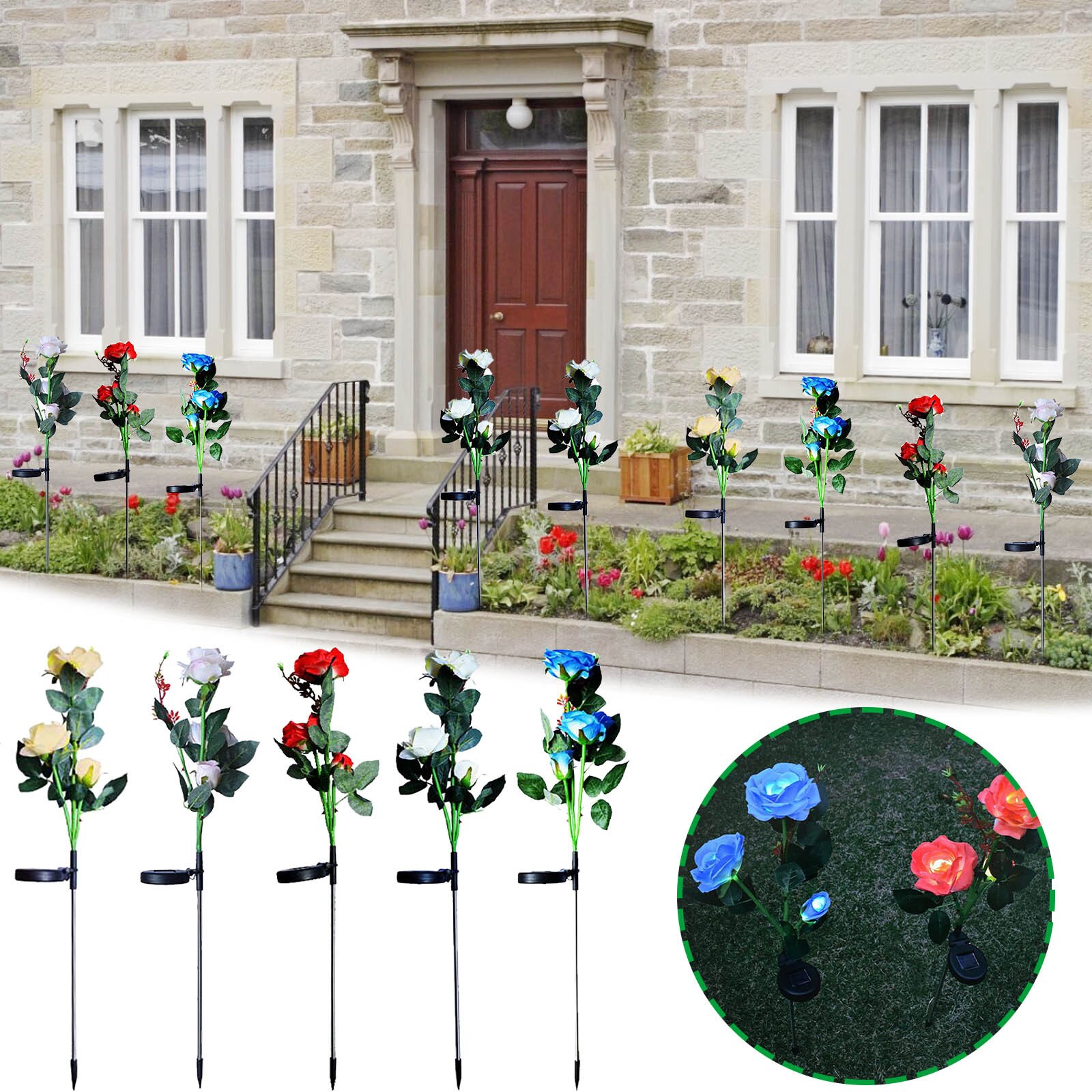 Outdoor Flowersolar Rose Bloem Licht Waterdicht Tuin Landschap Lamp Outdoor Gazon Lamp Thuis Decoratieve Bloem Night Lights