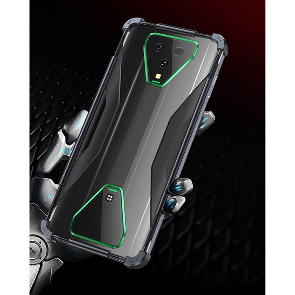 Telefondeksel for xiaomi black shark helo 2/ 3 pro metallbeskyttende bakdeksel anti ramme kant type