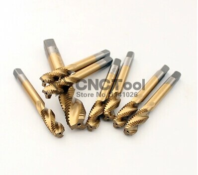 Robinet en acier rapide, machine avec revêtement jaune, 1 pièce M16/M16 * 1.5/M18/M18 * 1.5/M20, rainure en spirale, robinet à filetage en spirale,