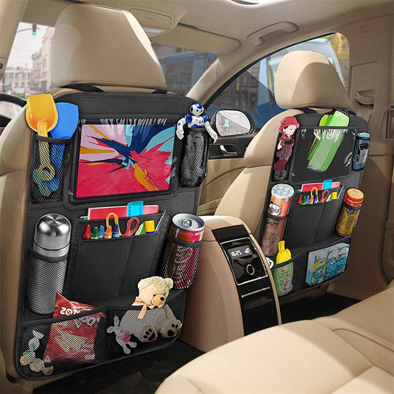 2 pçs sacos de armazenamento do bebê multi-função saco de armazenamento de carro bolsa de assento de volta do carro oxford pano organizador saco de banco de trás do carro preto