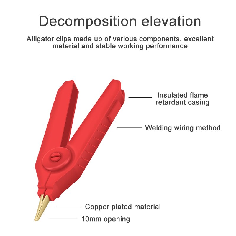 Tkdmr 15 stk alligator kelvin klips kobber gullbelagt lcr test klips klemme