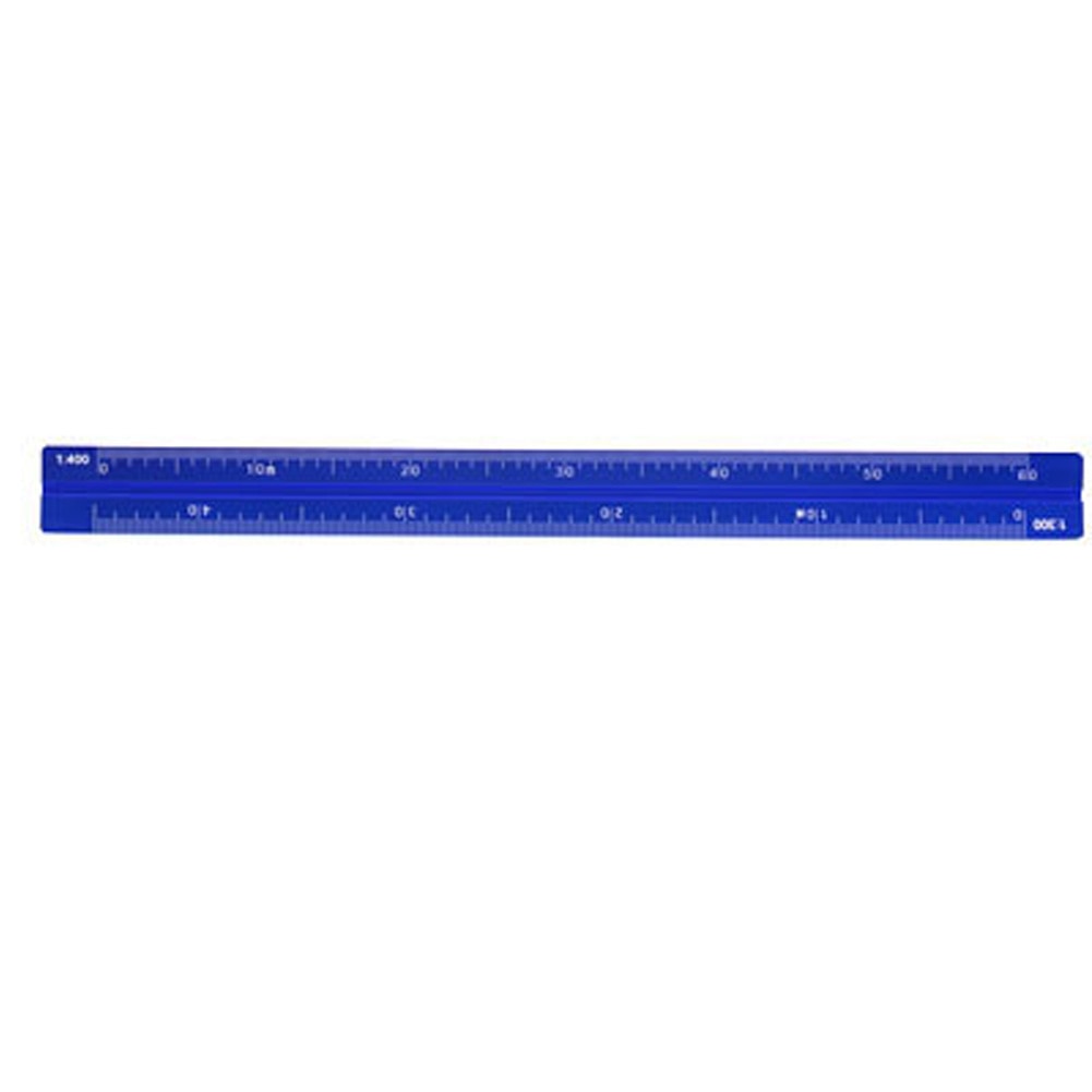 Colorful School Ruler Triangular Office Supplies Small Proportion Measuring Tool Scale Ruler Multifunctional Aluminum: Blue