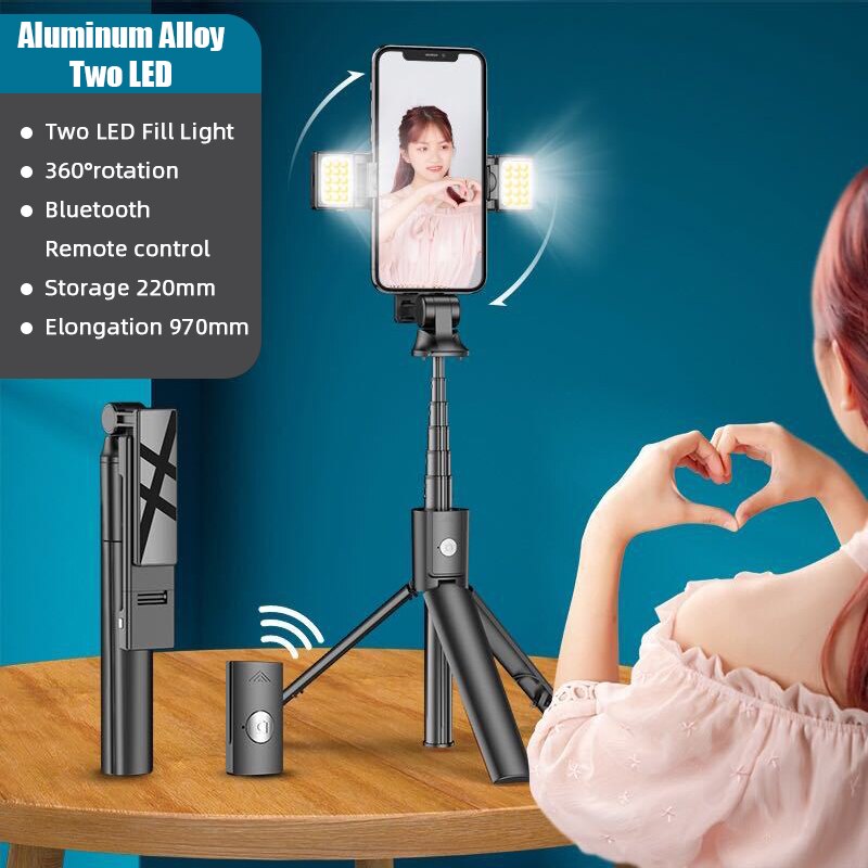 4 in 1 kabelloser bluetooth-selfie-stick mit faltbarem stativ, universell für smartphones